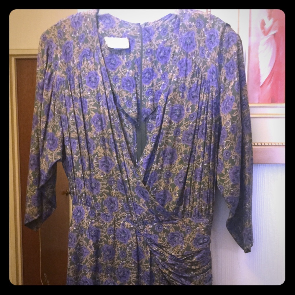 MICHELLE STUART PURPLE-FLORAL VINTAGE DRESS SZ 12
